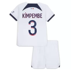 Kids Paris Saint Germain PSG Presnel Kimpembe #3 Uitshirt 2023-2024 Voetbalshirts Korte Mouw (+ Korte broeken)