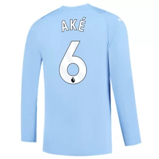 Manchester City Nathan Ake #6 Thuisshirt 2023-2024 Voetbalshirts Lange Mouwen