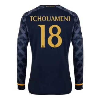 Real Madrid Aurelien Tchouameni #18 Uitshirt 2023-2024 Voetbalshirts Lange Mouwen