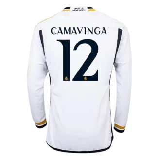 Real Madrid Eduardo Camavinga #12 Thuisshirt 2023-2024 Voetbalshirts Lange Mouwen