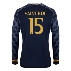 Real Madrid Federico Valverde #15 Uitshirt 2023-2024 Voetbalshirts Lange Mouwen