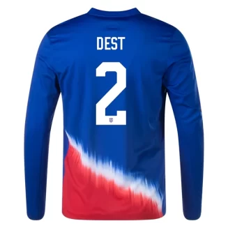 Verenigde Staten Sergino Dest #2 USA Uitshirt Copa América 2024 Voetbalshirts Lange Mouwen