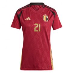 Dames België Timothy Castagne #21 Thuisshirt EK 2024 Voetbalshirts Korte Mouw-1