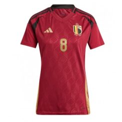 Dames België Youri Tielemans #8 Thuisshirt EK 2024 Voetbalshirts Korte Mouw-1