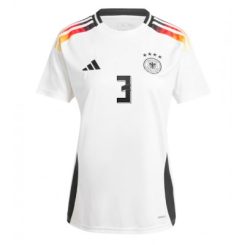 Dames Duitsland David Raum #3 Thuisshirt EK 2024 Voetbalshirts Korte Mouw-1