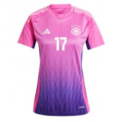 Dames Duitsland Florian Wirtz #17 Uitshirt EK 2024 Voetbalshirts Korte Mouw-1