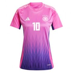 Dames Duitsland Jamal Musiala #10 Uitshirt EK 2024 Voetbalshirts Korte Mouw-1