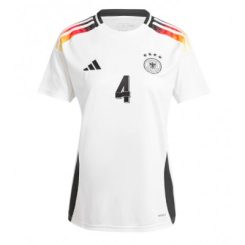 Dames Duitsland Jonathan Tah #4 Thuisshirt EK 2024 Voetbalshirts Korte Mouw