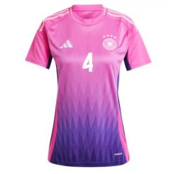 Dames Duitsland Jonathan Tah #4 Uitshirt EK 2024 Voetbalshirts Korte Mouw-1