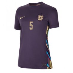 Dames Engeland John Stones #5 Uitshirt EK 2024 Voetbalshirts Korte Mouw-1