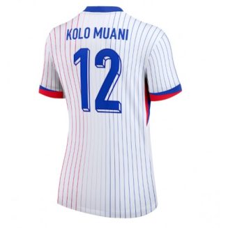 Dames Frankrijk Randal Kolo Muani #12 Uitshirt EK 2024 Voetbalshirts Korte Mouw