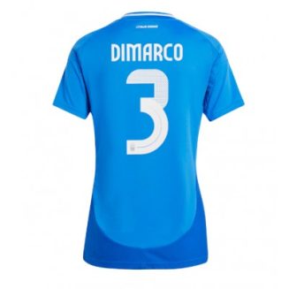 Dames Italië Federico Dimarco #3 Thuisshirt EK 2024 Voetbalshirts Korte Mouw