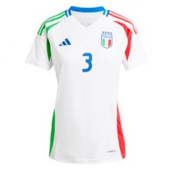 Dames Italië Federico Dimarco #3 Uitshirt EK 2024 Voetbalshirts Korte Mouw-1