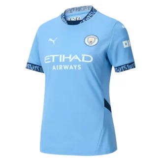 Dames Manchester City Thuisshirt 2024-2025 Voetbalshirts Korte Mouw