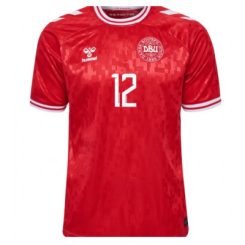 Denemarken Kasper Dolberg #12 Thuisshirt EK 2024 Voetbalshirts Korte Mouw-1