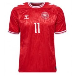 Denemarken Mohamed Daramy #11 Thuisshirt EK 2024 Voetbalshirts Korte Mouw-1