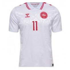 Denemarken Mohamed Daramy #11 Uitshirt EK 2024 Voetbalshirts Korte Mouw-1