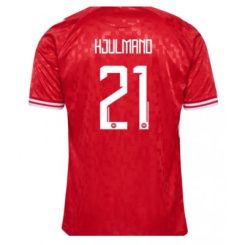 Denemarken Morten Hjulmand #21 Thuisshirt EK 2024 Voetbalshirts Korte Mouw-1