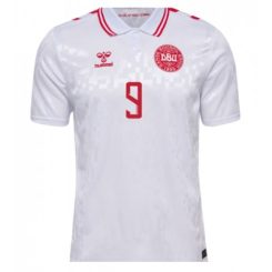 Denemarken Rasmus Hojlund #9 Uitshirt EK 2024 Voetbalshirts Korte Mouw-1