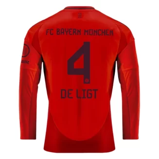 FC Bayern München Matthijs de Ligt #4 Thuisshirt 2024-2025 Voetbalshirts Lange Mouwen