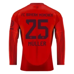 FC Bayern München Thomas Muller #25 Thuisshirt 2024-2025 Voetbalshirts Lange Mouwen