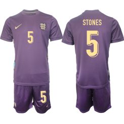 Goedkope Engeland John Stones #5 Uitshirt EK 2024 Voetbalshirts 2024/25 Korte Mouw (+ Korte broeken) Kopen