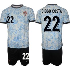 Goedkope Portugal Diogo Costa #22 Uitshirt EK 2024 Voetbalshirts 2024/25 Korte Mouw (+ Korte broeken) Kopen