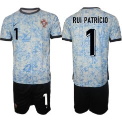 Goedkope Portugal Rui Patricio #1 Uitshirt EK 2024 Voetbalshirts 2024/25 Korte Mouw (+ Korte broeken) Kopen