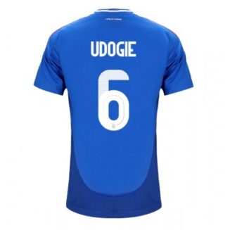 Italië Destiny Udogie #6 Thuisshirt EK 2024 Voetbalshirts Korte Mouw