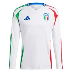 Italië Federico Chiesa #14 Uitshirt EK 2024 Voetbalshirts Lange Mouwen-1