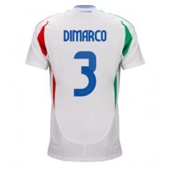 Italië Federico Dimarco #3 Uitshirt EK 2024 Voetbalshirts Korte Mouw