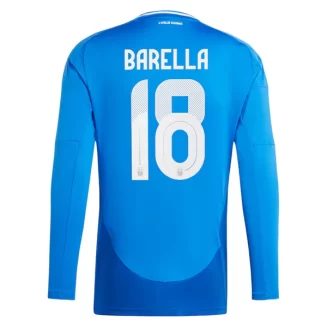 Italië Nicolo Barella #18 Thuisshirt EK 2024 Voetbalshirts Lange Mouwen