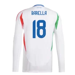 Italië Nicolo Barella #18 Uitshirt EK 2024 Voetbalshirts Lange Mouwen