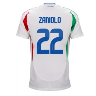 Italië Nicolo Zaniolo #22 Uitshirt EK 2024 Voetbalshirts Korte Mouw