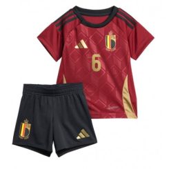 Kids België Amadou Onana #6 Thuisshirt EK 2024 Voetbalshirts Korte Mouw (+ Korte broeken)-1