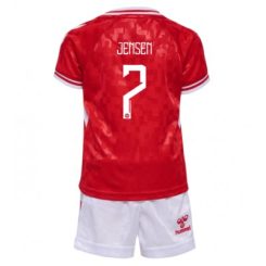 Kids Denemarken Mathias Jensen #7 Thuisshirt EK 2024 Voetbalshirts Korte Mouw (+ Korte broeken)