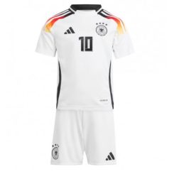 Kids Duitsland Jamal Musiala #10 Thuisshirt EK 2024 Voetbalshirts Korte Mouw (+ Korte broeken)-1