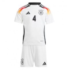 Kids Duitsland Jonathan Tah #4 Thuisshirt EK 2024 Voetbalshirts Korte Mouw (+ Korte broeken)-1