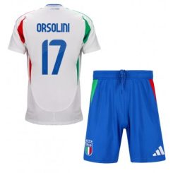 Kids Italië Riccardo Orsolini #17 Uitshirt EK 2024 Voetbalshirts Korte Mouw (+ Korte broeken)