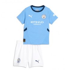 Kids Manchester City Ruben Dias #3 Thuisshirt 2024/25 Voetbalshirts Korte Mouw (+ Korte broeken)-1