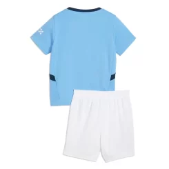 Kids Manchester City Thuisshirt 2024-2025 Voetbalshirts Korte Mouw (+ Korte broeken)-1