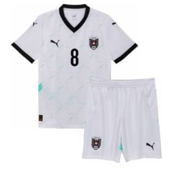 Kids Oostenrijk David Alaba #8 Uitshirt EK 2024 Voetbalshirts Korte Mouw (+ Korte broeken)-1