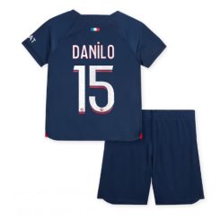 Kids Paris Saint-Germain Danilo Pereira #15 Thuisshirt 2023-2024 Voetbalshirts Korte Mouw (+ Korte broeken)