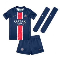 Kids Paris Saint Germain PSG Manuel Ugarte #4 Thuisshirt 2024/25 Voetbalshirts Korte Mouw (+ Korte broeken)-1