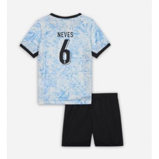 Kids Portugal Joao Neves #6 Uitshirt EK 2024 Voetbalshirts Korte Mouw (+ Korte broeken)