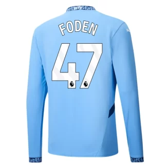 Manchester City Phil Foden #47 Thuisshirt 2024-2025 Voetbalshirts Lange Mouwen