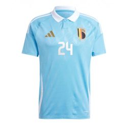 België Amadou Onana #24 Uitshirt EK 2024 Voetbalshirts Korte Mouw-1