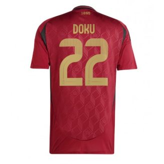 België Jeremy Doku #22 Thuisshirt EK 2024 Voetbalshirts Korte Mouw