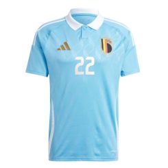 België Jeremy Doku #22 Uitshirt EK 2024 Voetbalshirts Korte Mouw-1