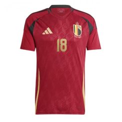 België Orel Mangala #18 Thuisshirt EK 2024 Voetbalshirts Korte Mouw-1